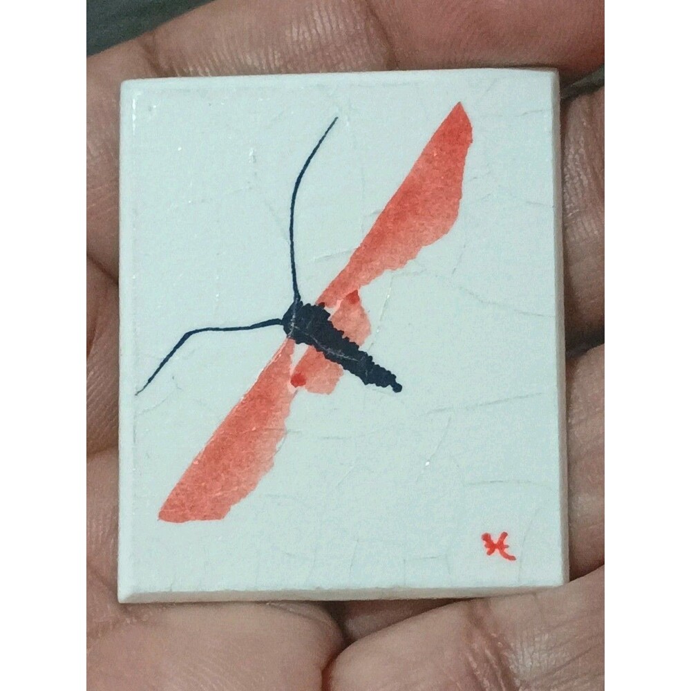 Ray Bliss Rich Dragonfly Fine Art Paper Jewelry Vintage Brooch 1994